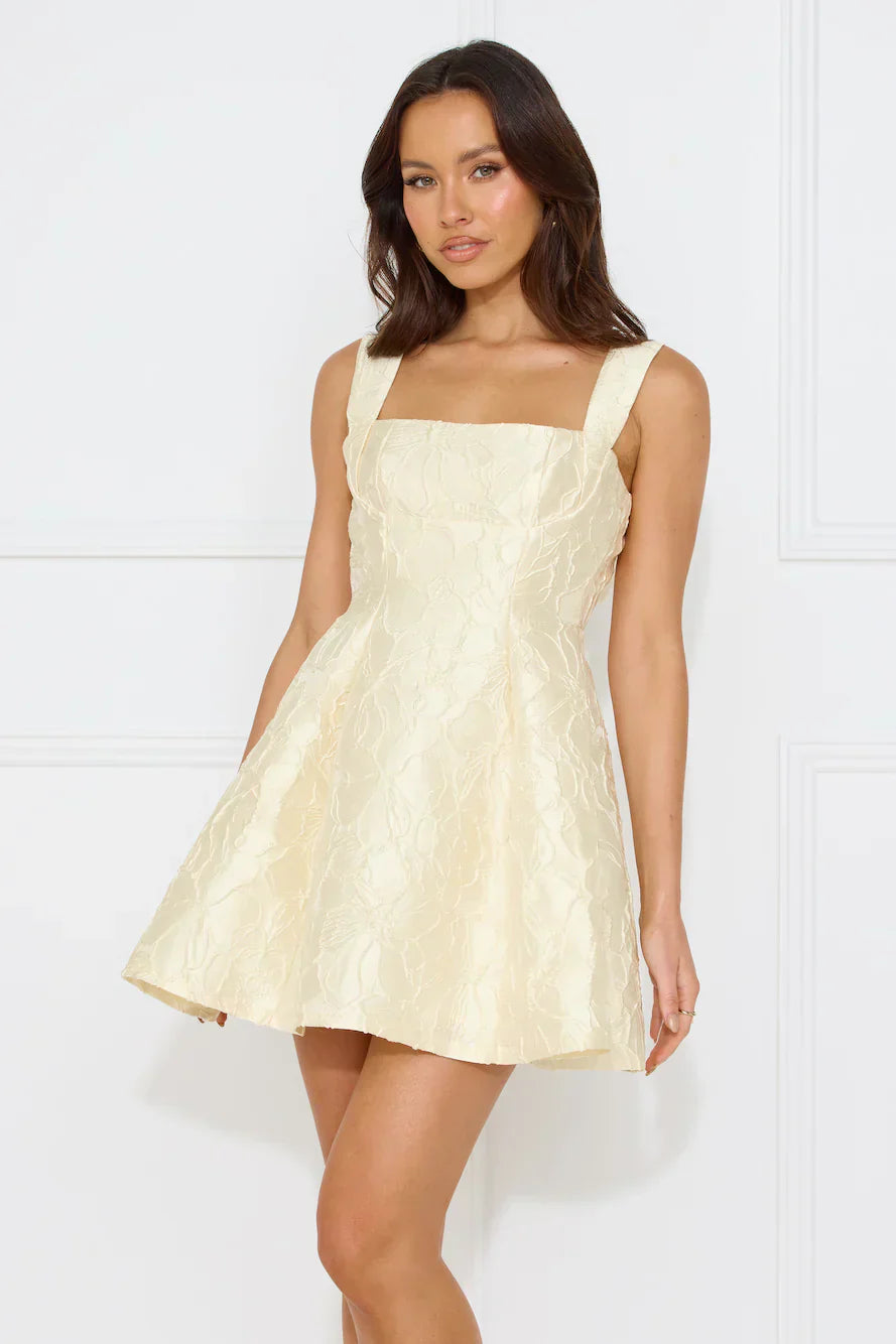 Elite Silhouette Mini Dress Yellow
