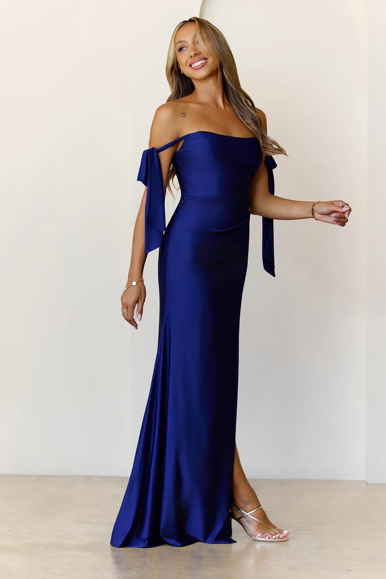 Whispers Of Dusk Off Shoulder Maxi Dress