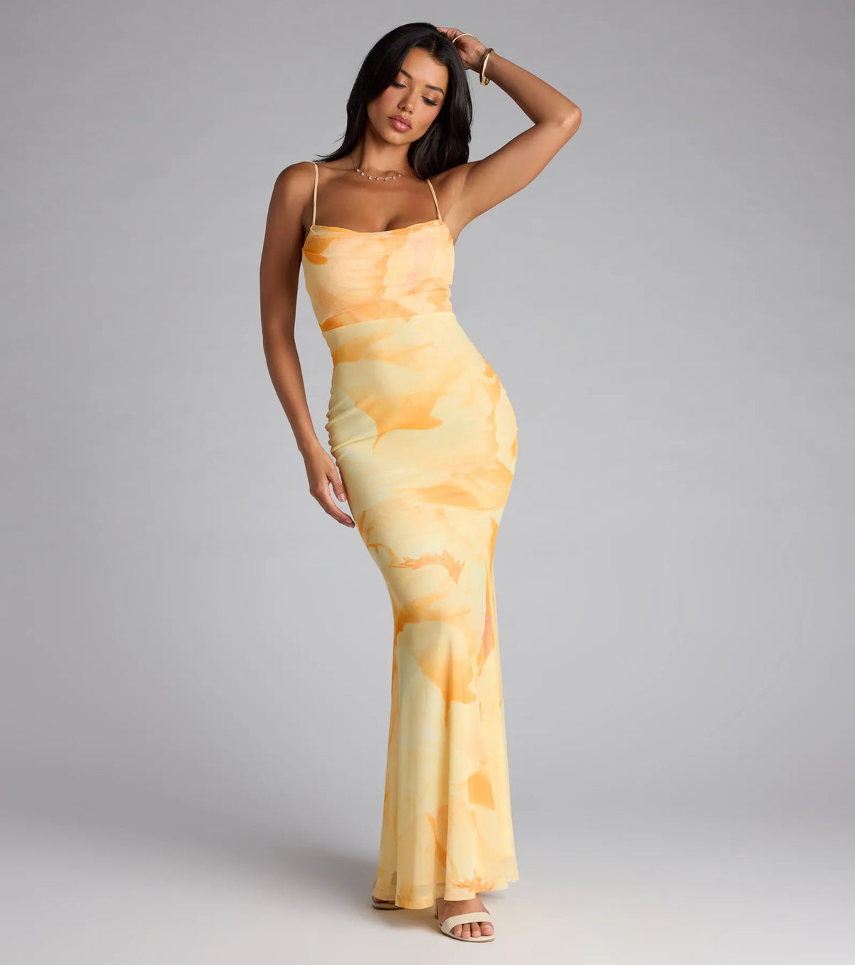 Coastal Luxe Floral Mermaid Maxi Dress