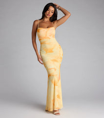 Coastal Luxe Floral Mermaid Maxi Dress