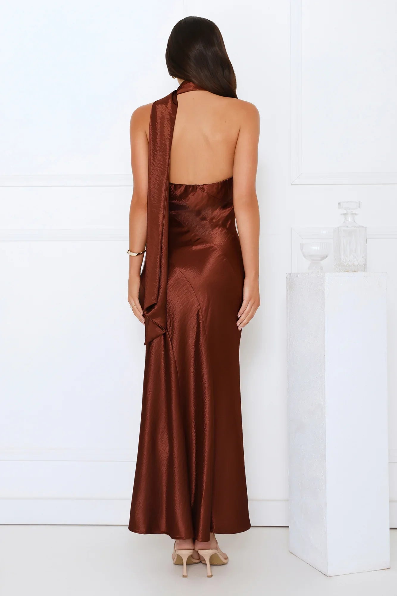 She’S Got Plans Satin Maxi Dress
