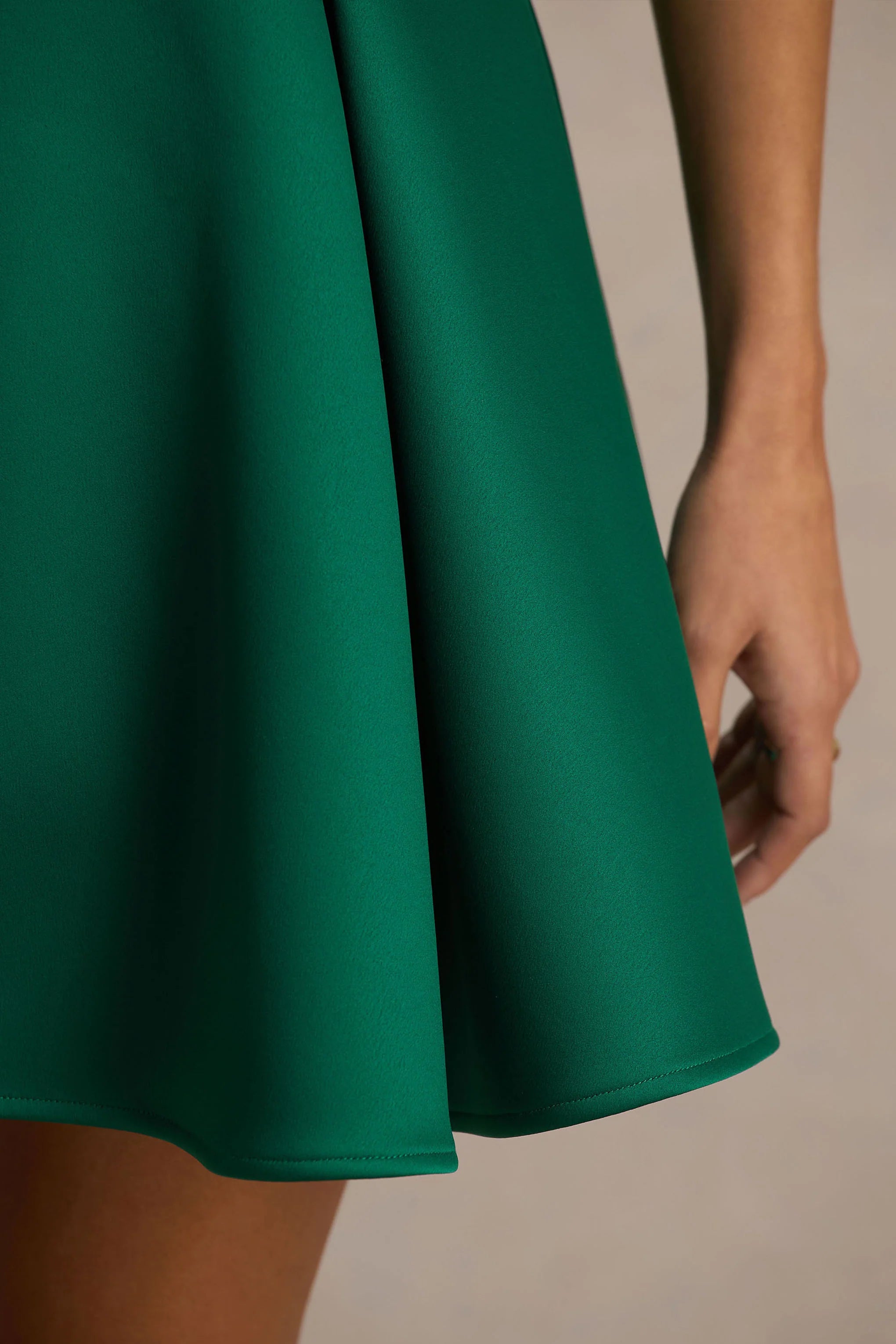 Fleur | Dark Green Satin Bandeau Mini Dress