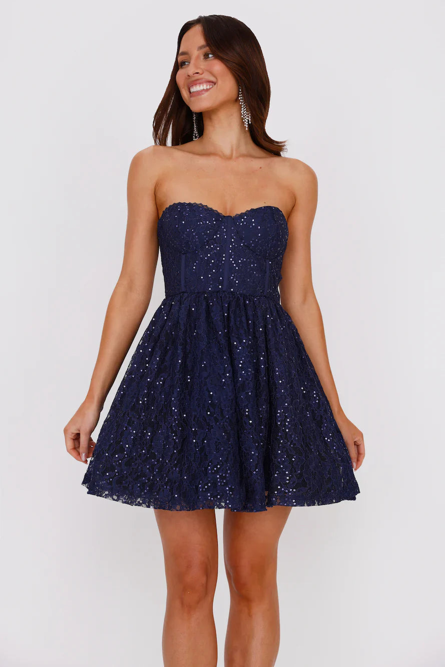 Soirée Star Strapless Sequin Mini Dress