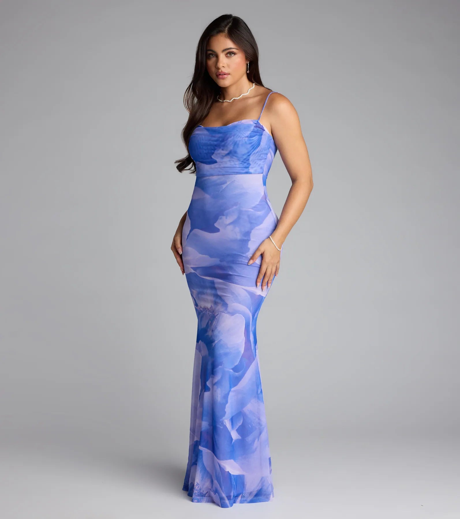 Coastal Luxe Floral Mermaid Maxi Dress