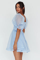 I've Got Sunshine Puff Sleeve Mini Dress Sky Blue