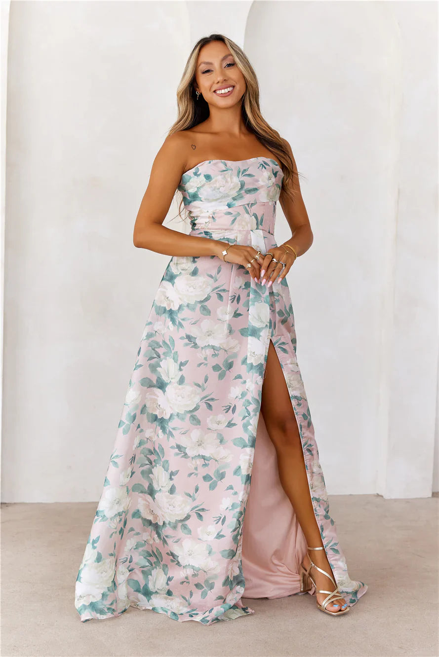 Elegant Essence Strapless Maxi Dress