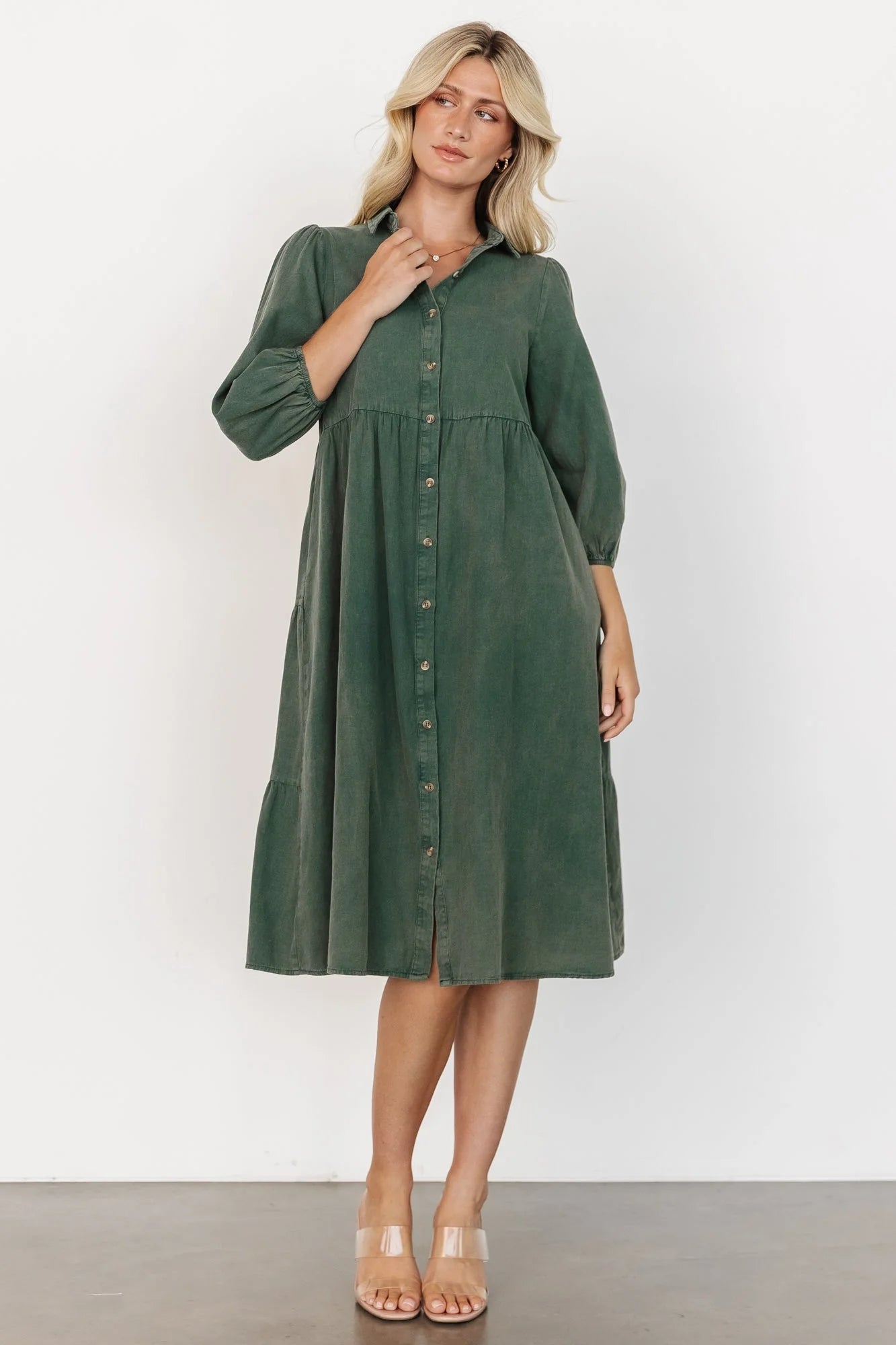 Sari Babydoll Dress | Green