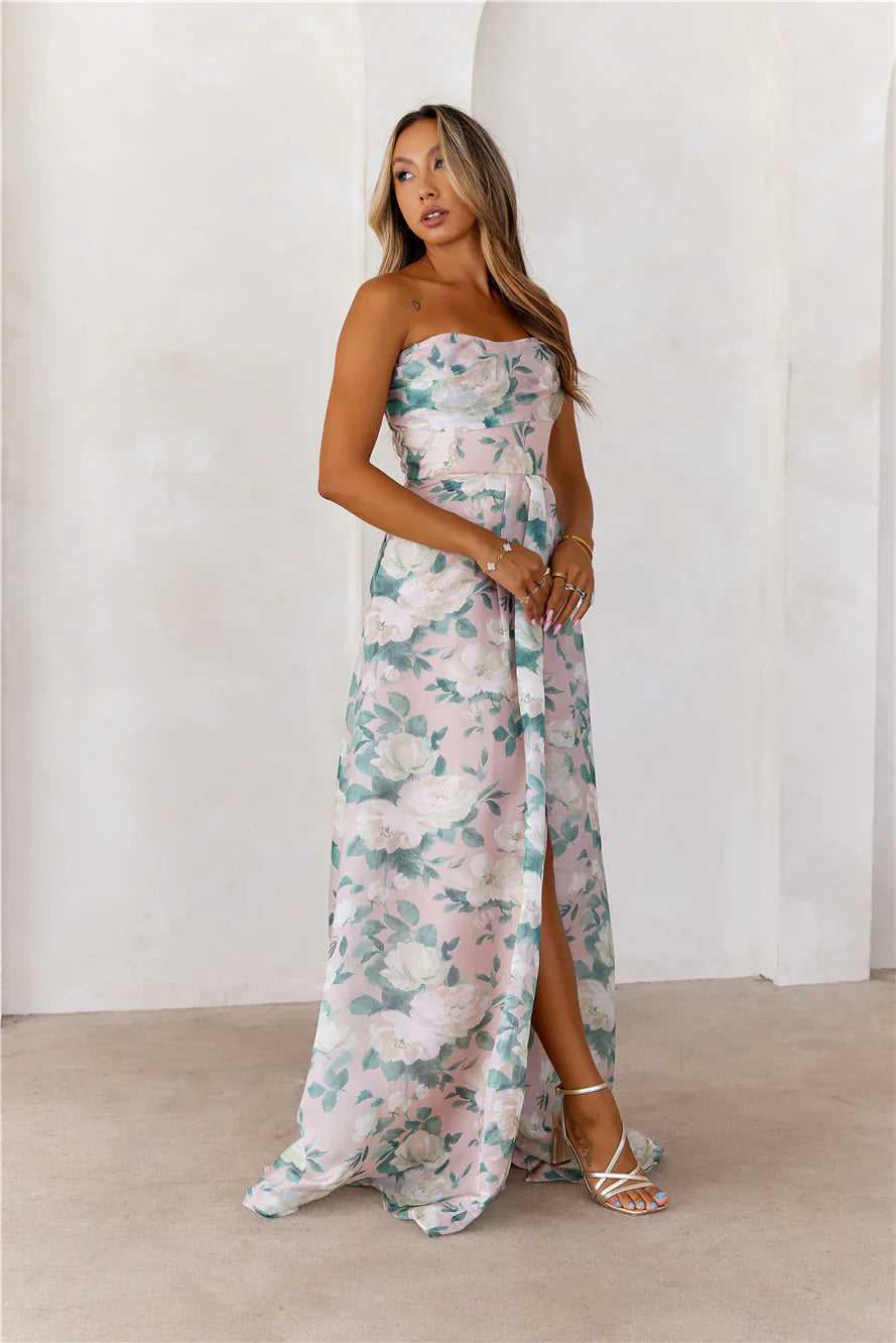 Elegant Essence Strapless Maxi Dress