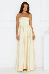 Unspoken Wishes Strapless Satin Maxi Dress