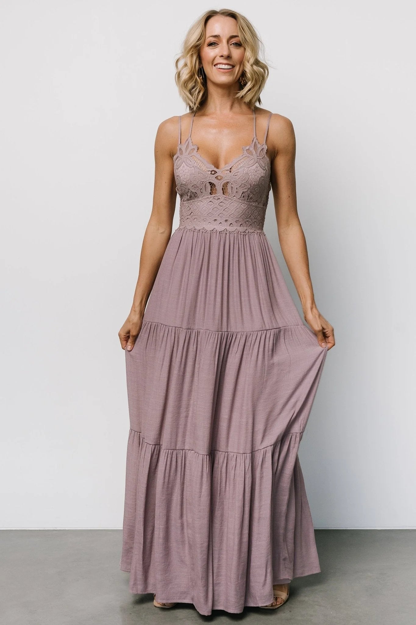 Summerlin Lace Top Maxi Dress | Dusty Mauve