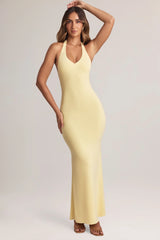 Modal Halterneck Maxi Dress in Lemon Sherbet