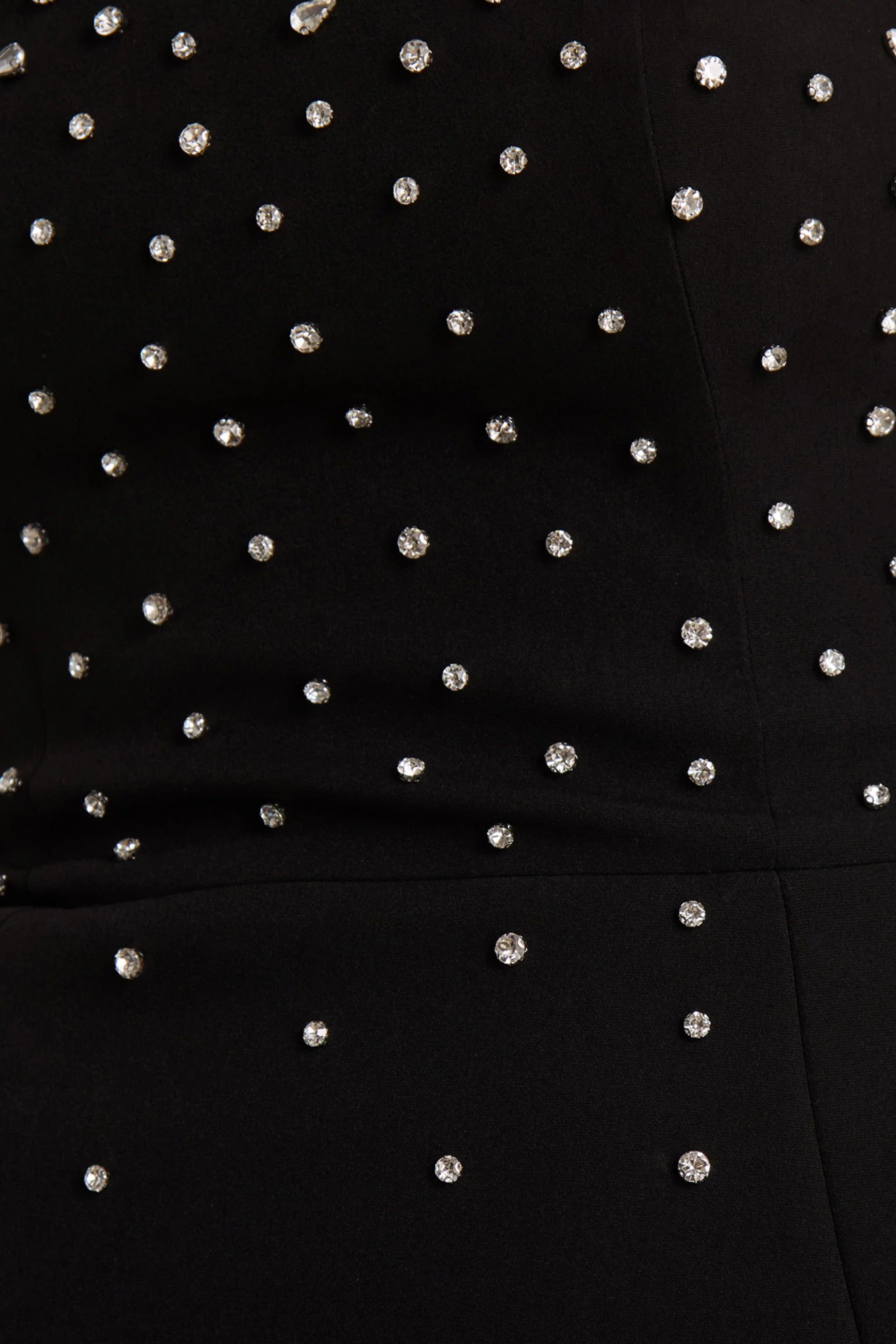 Visionary | Black Bandeau Mini Dress With Embellished Detailing